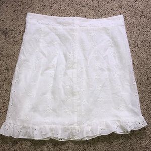 WHITE EYELET SKIRT